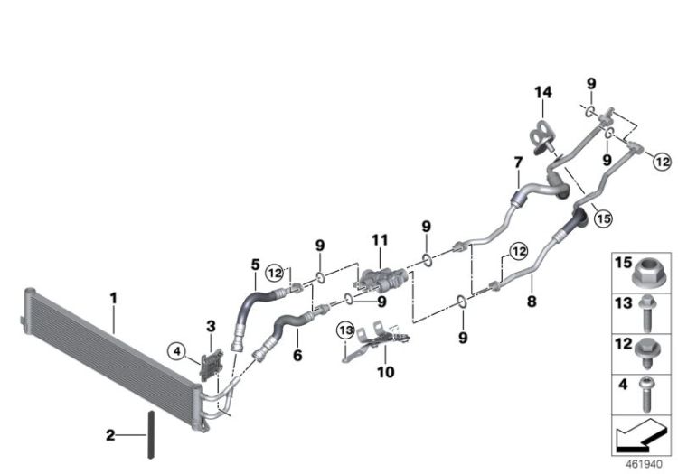 Transmission oil cooler/oil cooler line ->57462170999