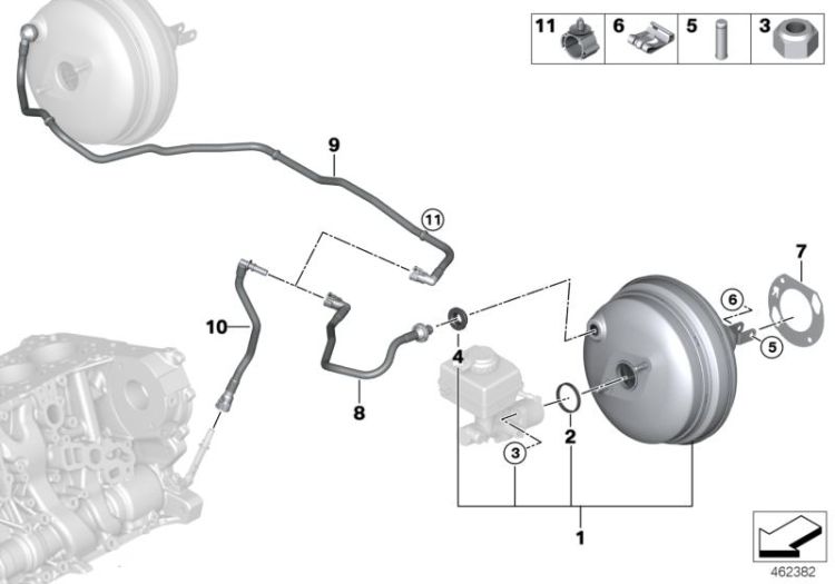 Power brake unit depression ->52632341935