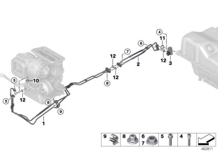 Refrigerant lines, rear ->56361642050