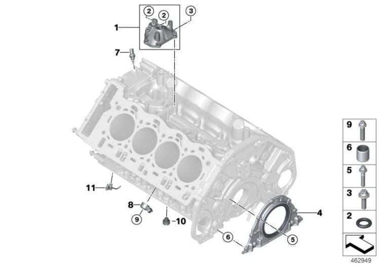 Engine block mounting parts ->57462116520