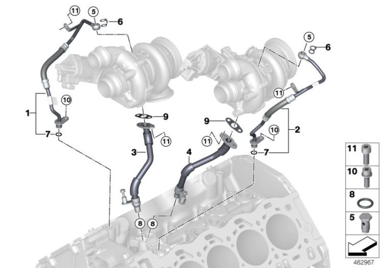 Oil supply, turbocharger ->50904114194