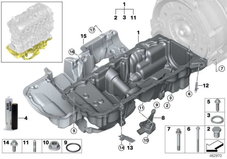 Oil pan ->57460116411