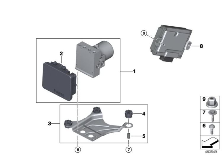 Hydro unit DSC/control unit/fastening ->