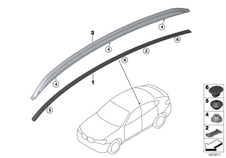 Roof moulding/Roof rail ->47760515409