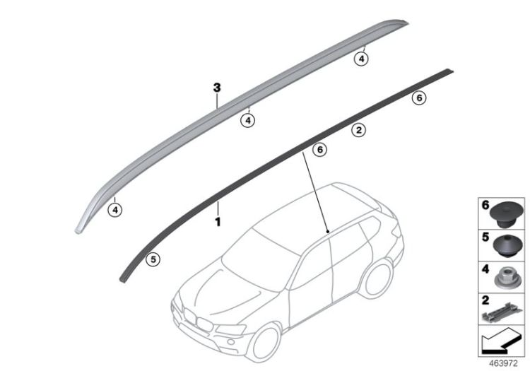 Roof moulding/Roof rail ->52632518248