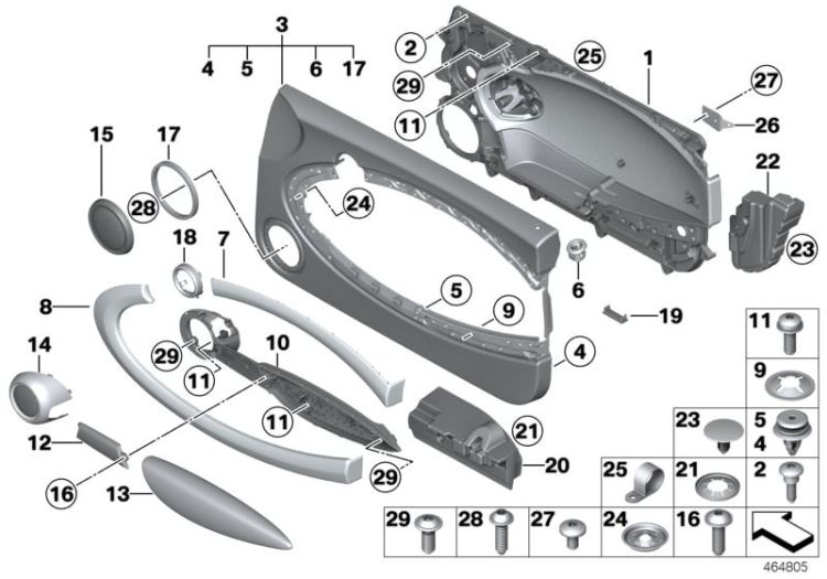 Door trim panel ->