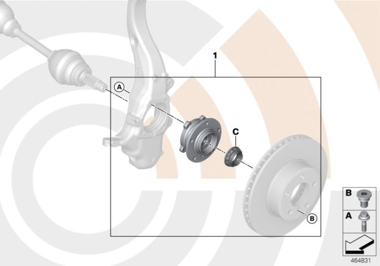 Reparatursatz Radlager vorn ->