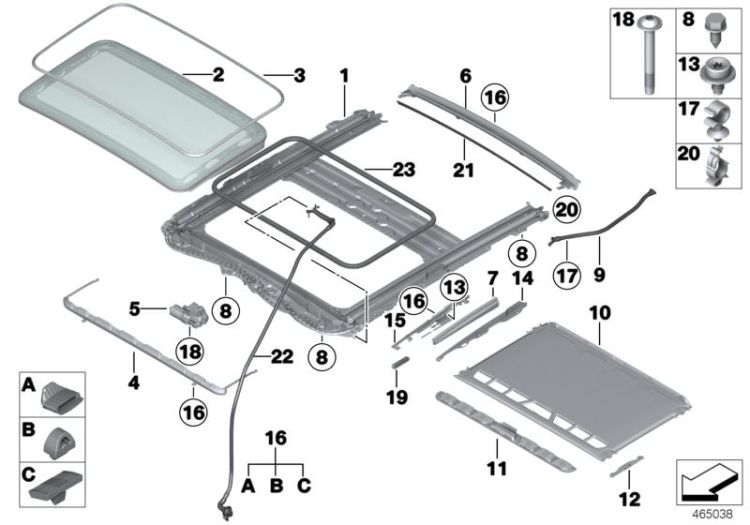 Lift-up-and-slide-back sunroof ->56427540460