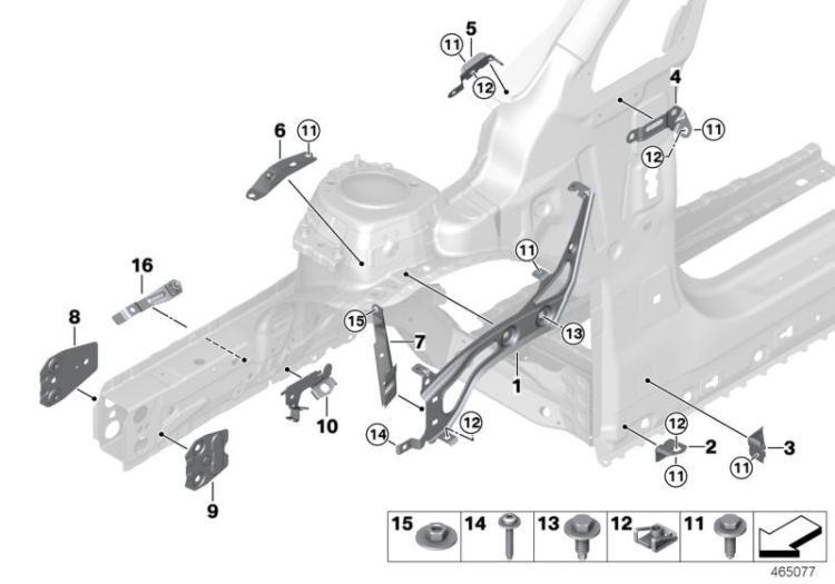 Support pour chassis avant ->56667412417