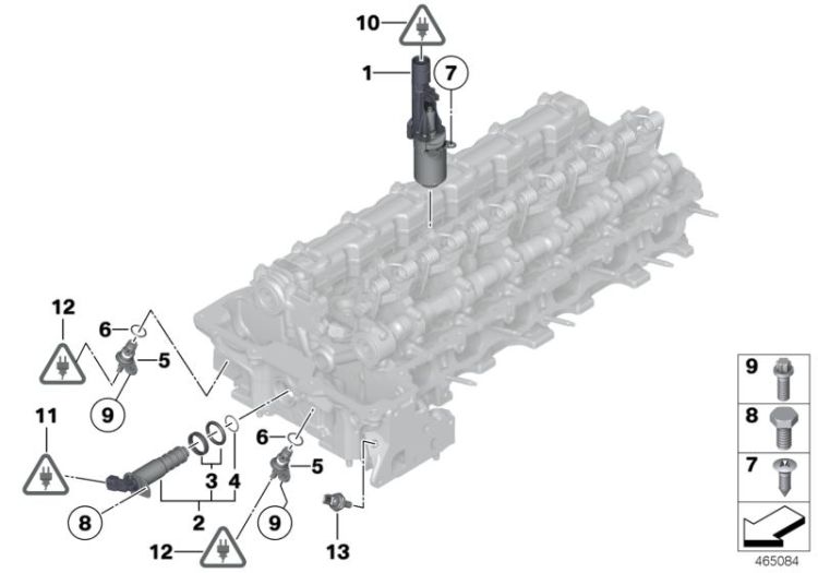 Cylinder head, electr. add-on parts ->50143114058