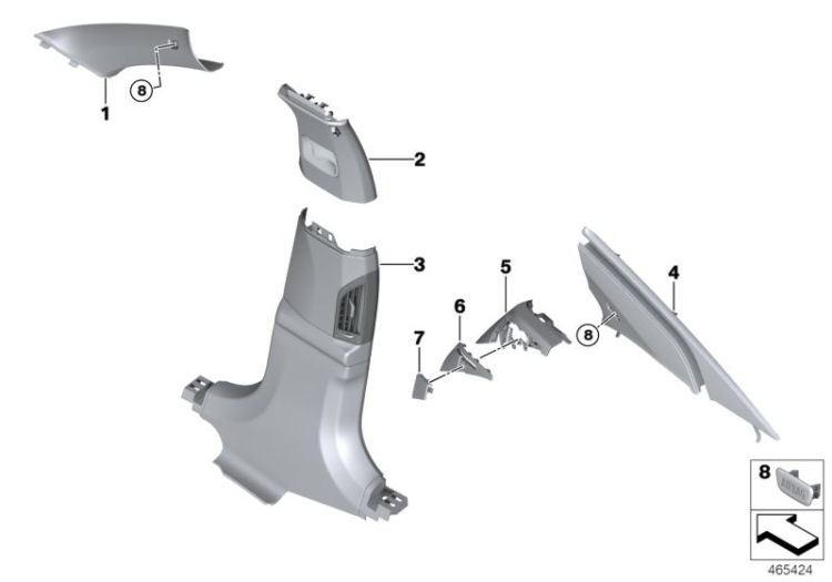 Indiv. A-, B-, C-pillar trim panel ->51261517052