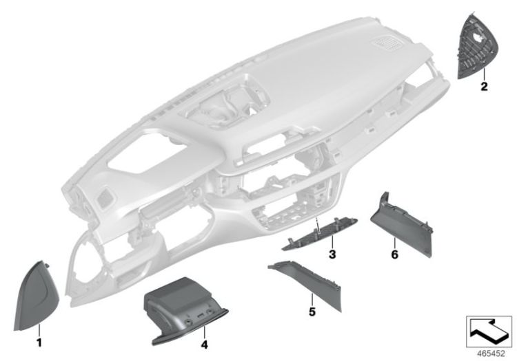 Folding box, driver`s side, leather, Number 04 in the illustration