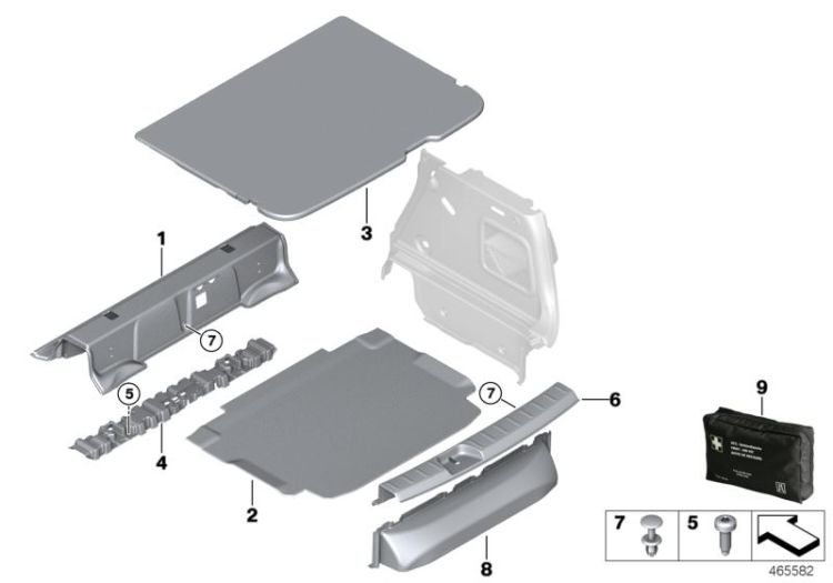 Trim panel, trunk floor ->57452513801