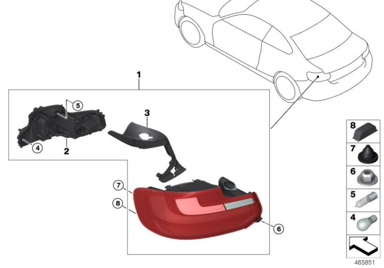 Tail light, left, Number 01 in the illustration