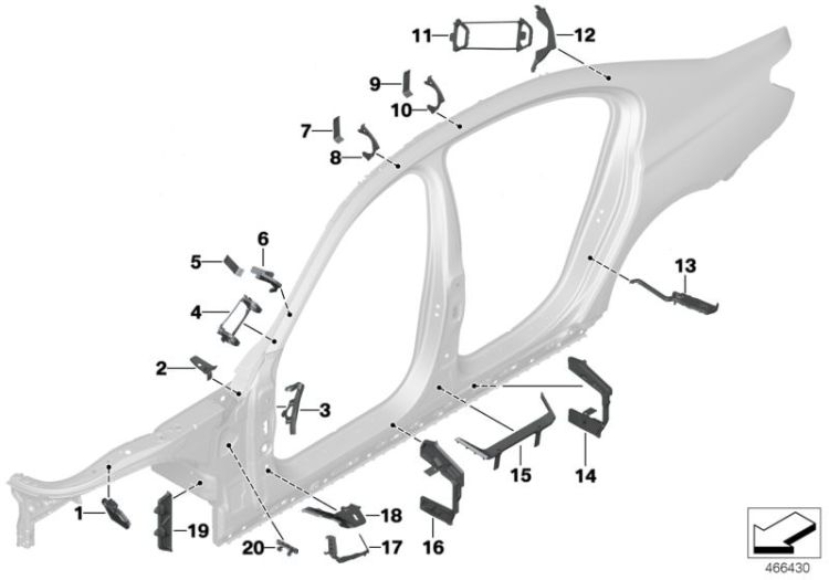 Cavity shielding, side frame ->57459412517