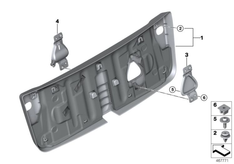 Trim panel, trunk lid ->51261517012