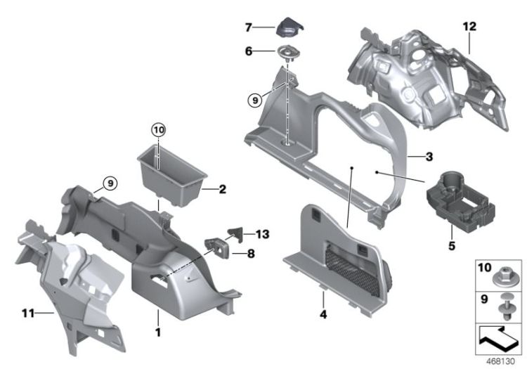 Lateral trunk floor trim panel ->57625512946