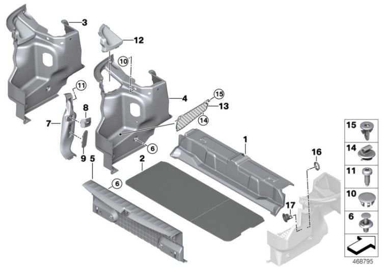 Trunk trim panel ->57662513889