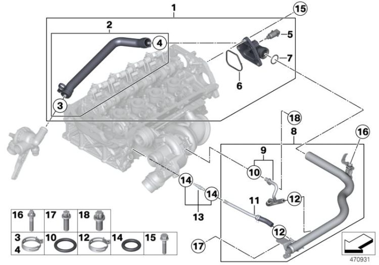 Cooling system pipe ->53622115012