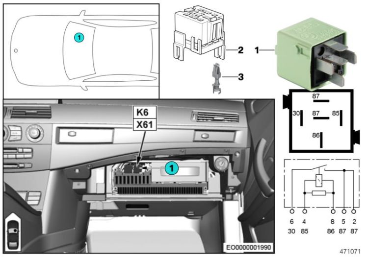 Relay, headlight cleaning system K6 ->47176120347