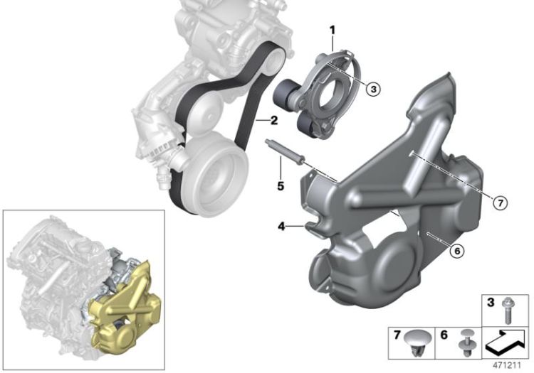 Belt Drive Water Pump/Alternator ->57629115756