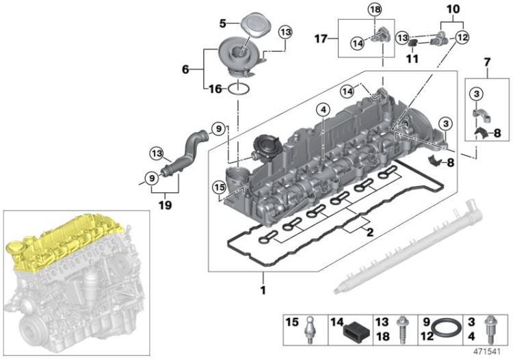 Cylinder head cover ->58774660287