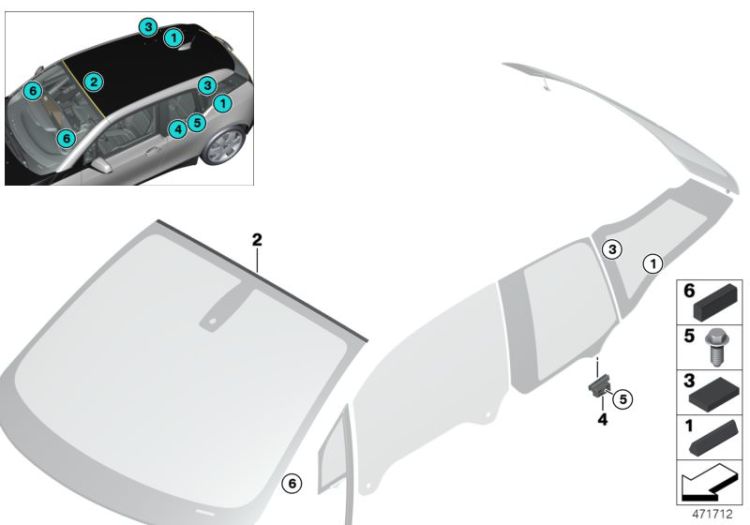 Glazing, mounting parts ->58169519286