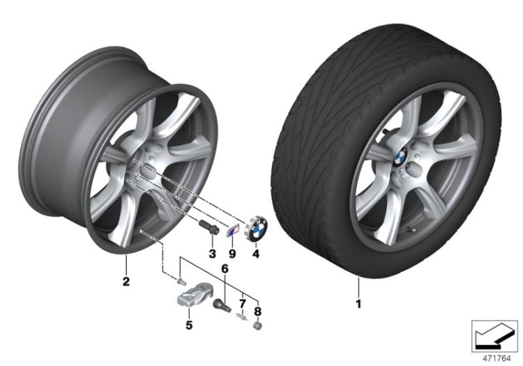 BMW Roue hybride 681M ->58001362320