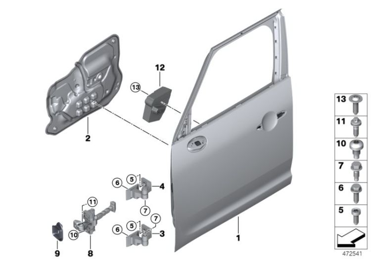 Front door-hinge/door brake ->58630412646