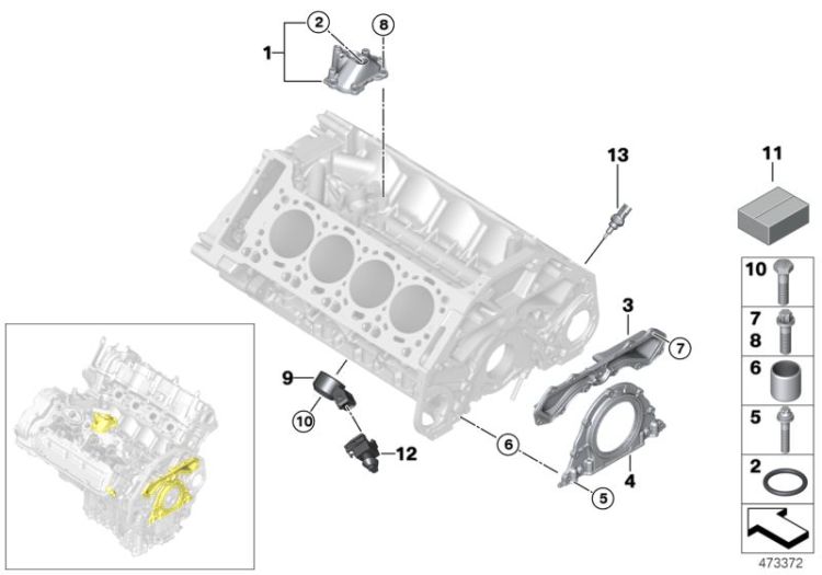 Engine block mounting parts ->50904114164