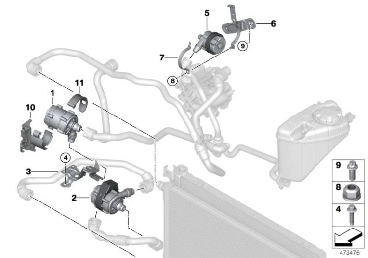 Elektrische Wasserpumpe / Befestigung ->57461171020