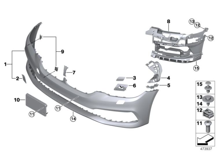 Trim panel, front ->