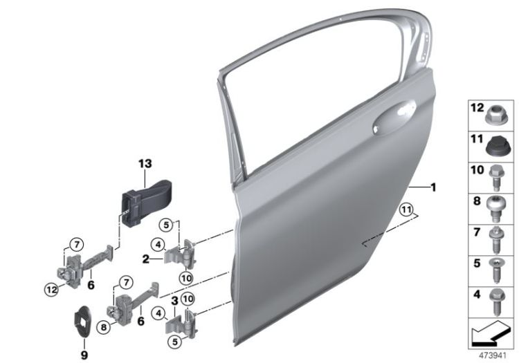 Rear door - hinge/door brake ->57459412510