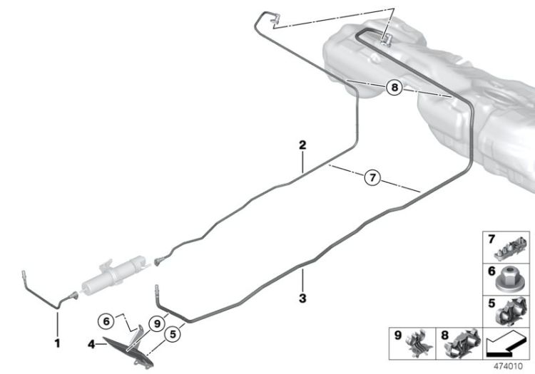 Fuel Pipe and Mounting Parts ->53621160989