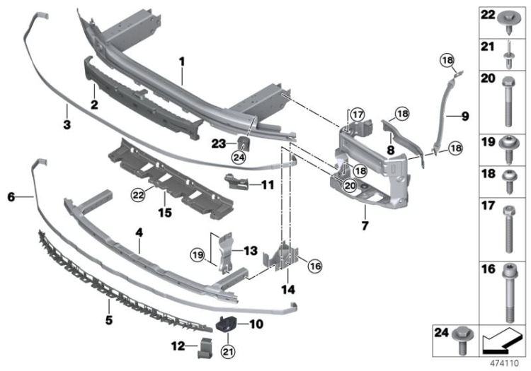 Vertical connection, left, Number 13 in the illustration