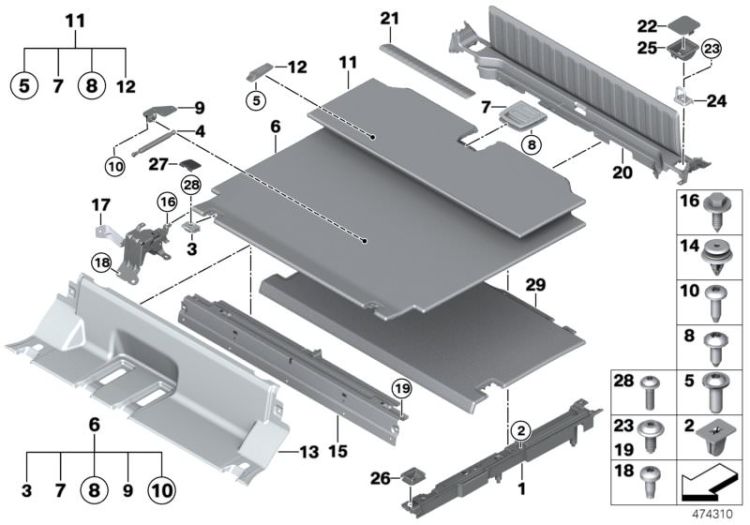 Trim panel, trunk floor ->50139516347