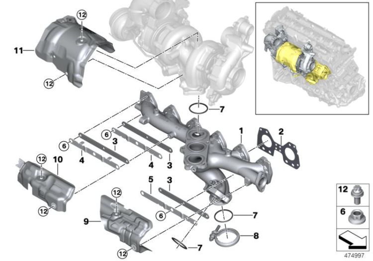 Exhaust manifold ->58701116686