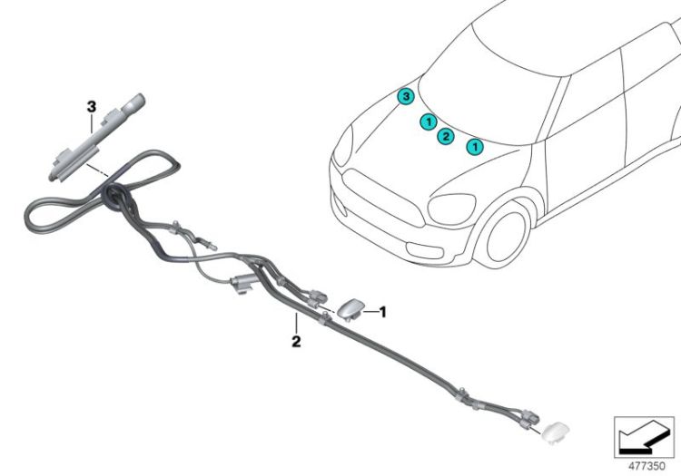 Single parts for windshield cleaning ->56081613339