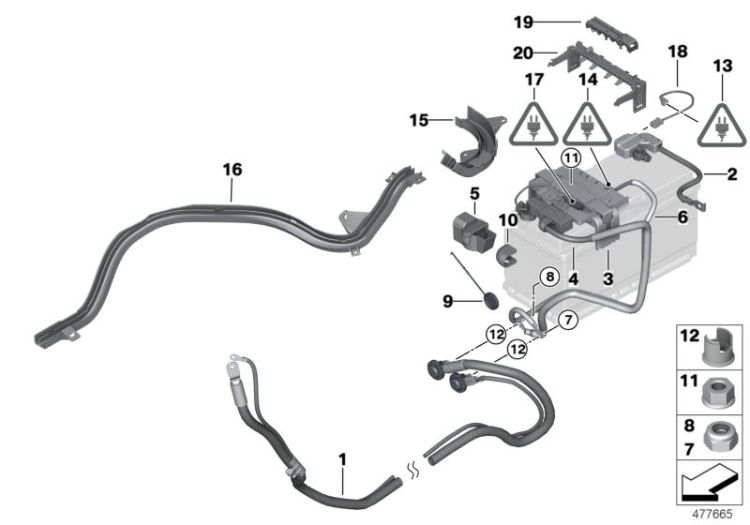 Battery lead/distribution box, rear ->48480611946