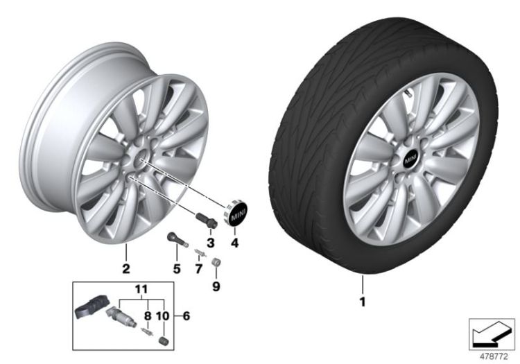 MINI LM Rad Pin Spoke 533 - 18