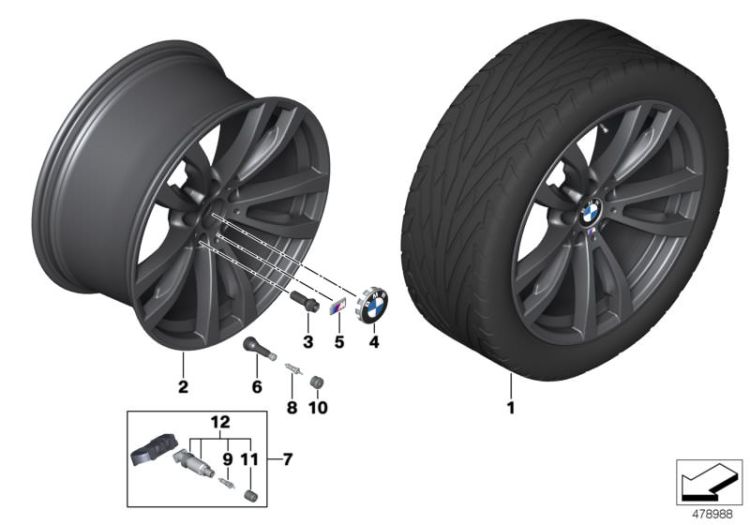 BMW LA wheel, M double spoke 469 - 20`` ->56081362381