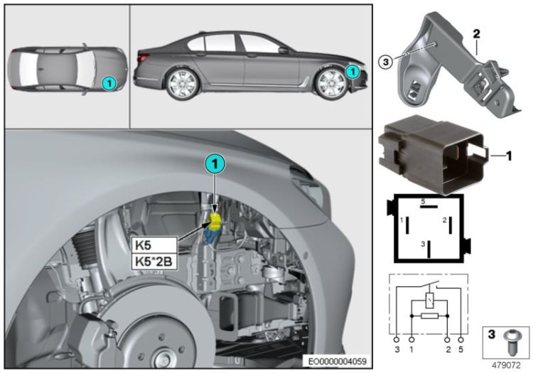 Relais Elektrolüfter Motor K5 ->59856615346