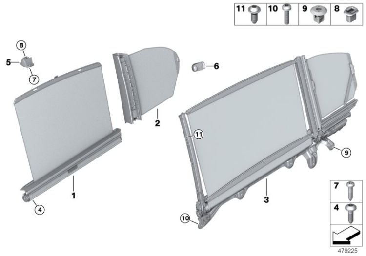 Roller sun visor, rear door ->59001514743