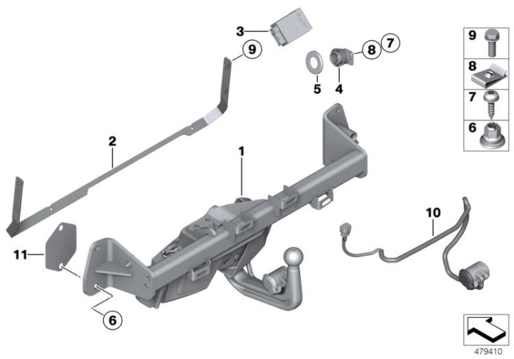 Trailer tow hitch, electrically pivoted ->