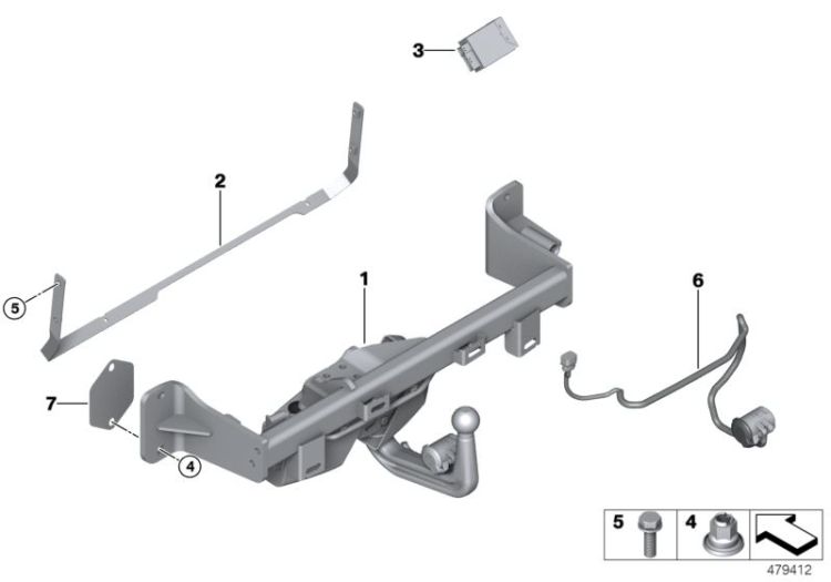 Trailer tow hitch, electrically pivoted ->