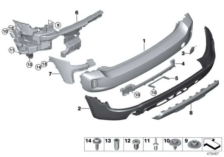 Trim panel, rear ->56667510961