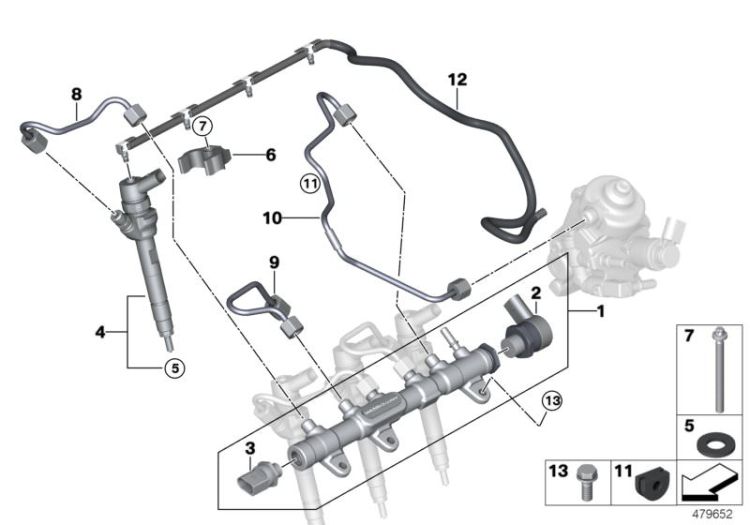 High pressure accumulator/injector/line ->58774131581