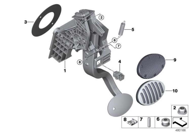 Pedal assembly, automatic transmission ->56281350527