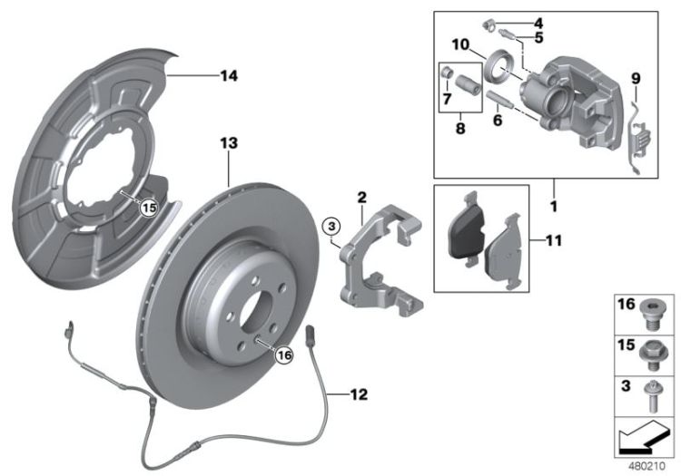 M Performance rear wheel brake - repl. ->51921020009