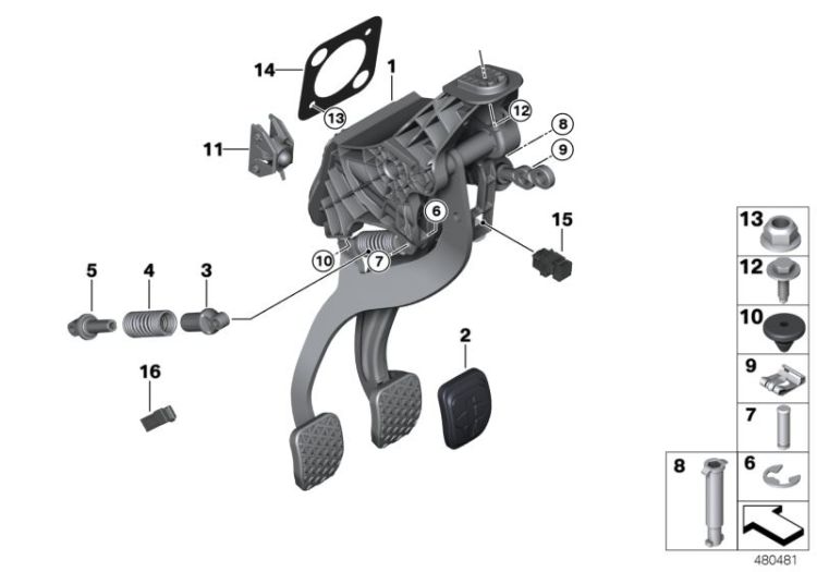 Mecanismo de pedales cambio manual ->58523350506